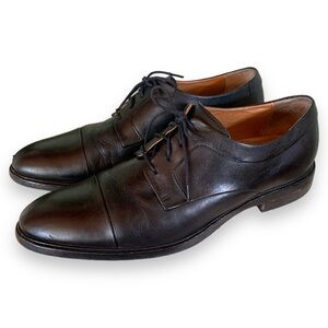 Cole Haan Leather Cap Toe Formal Lace Up Oxfords Mens Size US 11 Black